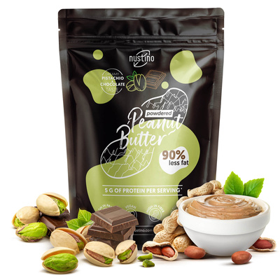 Nustino – Jordnötssmör i pulverform – Pistachio & Chocolate (utan tillsatt socker) 400 g