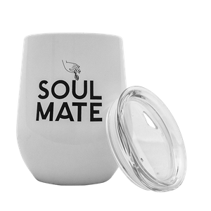 TermoLid – termomugg för yerba mate med lock – Soul Mate (vit) – 350 ml