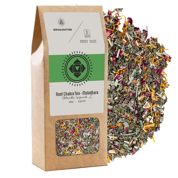 Set för Rotchakrat (Muladhara): chakra-te + magisk sten