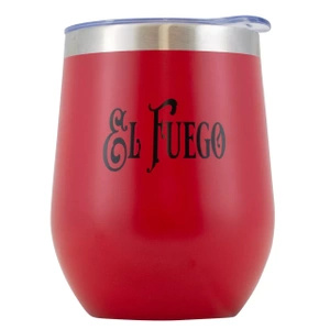TermoLid – termomugg för yerba mate med lock – El Fuego (röd) – 350 ml