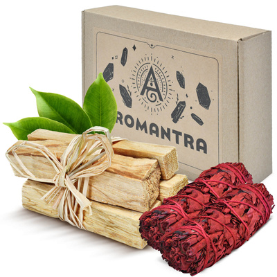 Presentset: Palo Santo 50 g + vit salvia med Dragon’s Blood