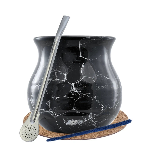 Yerba Mate Matero Set Kalebass Bombilla 19cm