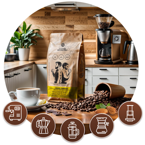 Bro Coffee Roastery - Hela bönor kaffe Brazil Cerrado Premium 1 kg