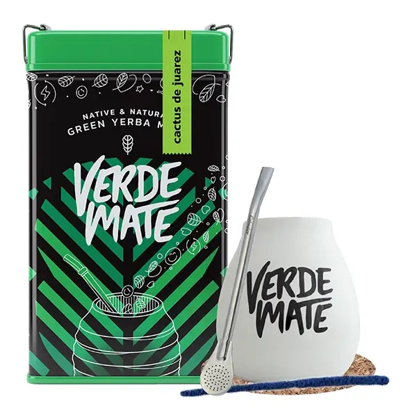 Set Yerbera Verde Mate Cactus de Juarez 0,5 kg