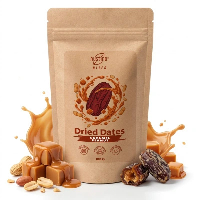 Nustino Bites – Torkade Dadlar – Caramel Peanut 100 g
