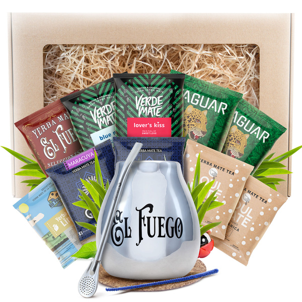 Yerba Mate Presentpaket 10x50g 500g Kalebass + Bombilla