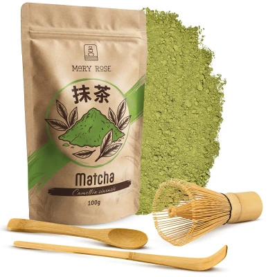 Set med traditionell Matcha 100 g + Chasen + Chashaku