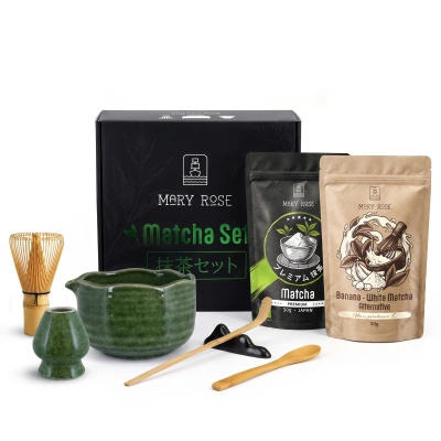 Presentset för färgglad Matcha Latte: Matcha + White Matcha + tillbehör