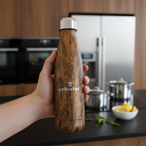 Cebador termoflaska 500 ml – träfärg