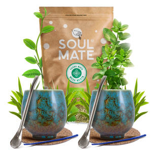 Yerba Mate Set Soul Mate 500g 0,5kg 2x Kalebass + 2x Bombilla