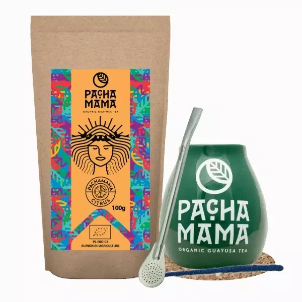Set Guayusa Pachamama Citrus 100g + Kalebass + Bombilla