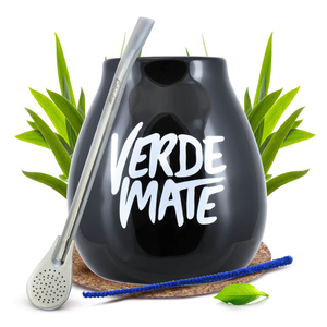 Black Verde Mate kalebass + bombilla set