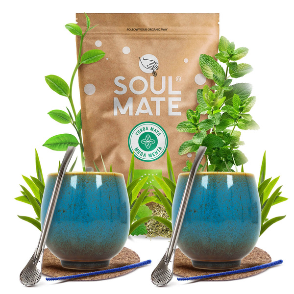 Yerba Mate Set Soul Mate 500g 0,5kg 2x Kalebass + 2x Bombilla