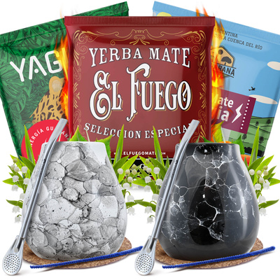 Yerba Mate Energia Set FOR TWO Kalebass Bombilla