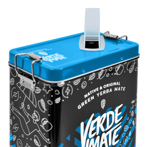 Yerbera – Metallburk + Verde Mate Green Más IQ Tropical 0,5 kg