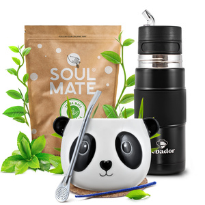Yerba Mate Set Soul Mate Elaborada 500g 0,5kg Yerbomos + Kalebass + Bombilla