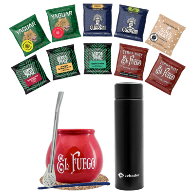 Set Yerba Mate 500g Mate Gourd 10x50g termos