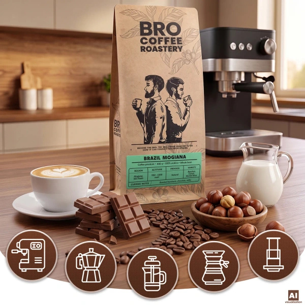 Bro Coffee Roastery – Hela bönor kaffe Brazil Mogiana Premium 400 g
