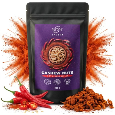 Nustino Crunch – Rostade cashewnötter – Hot & Bold Chilli 200 g