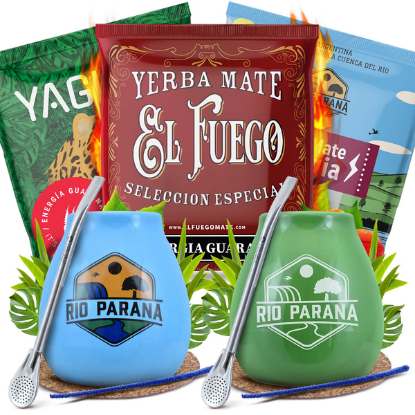 Yerba Mate Energia Set FOR TWO Kalebass Bombilla