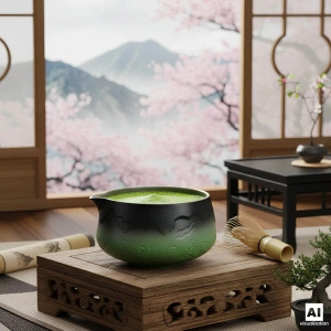 Set för bryggning av Matcha te