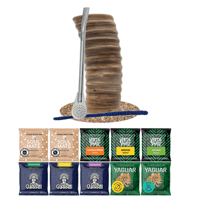 Yerba Mate Set 10x50g Kalebass + Bombilla
