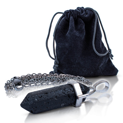 Hänge med lavasten i påse + kedja