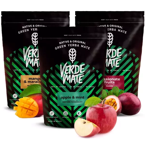 Yerba mate set Verde Mate Grön fruktig 3x500 1,5kg