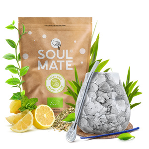 Yerba Mate Set Soul Mate Organica Menta Limon 500g 0,5kg Kalebass + Bombilla