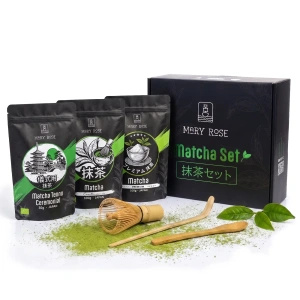 Presentset: 3x japanskt matcha + bambustillbehör