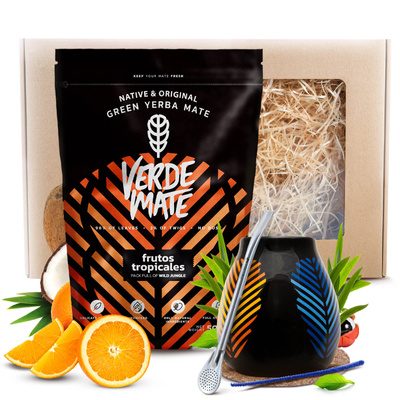 Yerba Mate Presentpaket Verde Mate 400g 0,4kg Kalebass + Bombilla