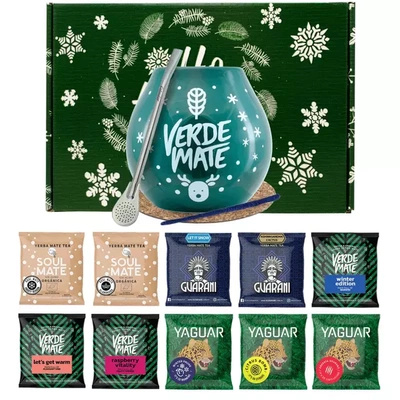 Vinterpresentpaket Yerba Mate 10x50g Kalebass + Bombilla