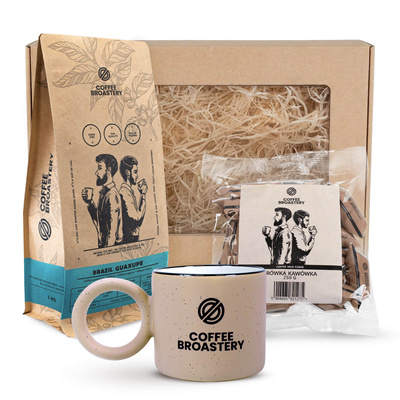 Coffee Broastery presentset: Brazil Guaxupe kaffe + kaffekolor + mugg