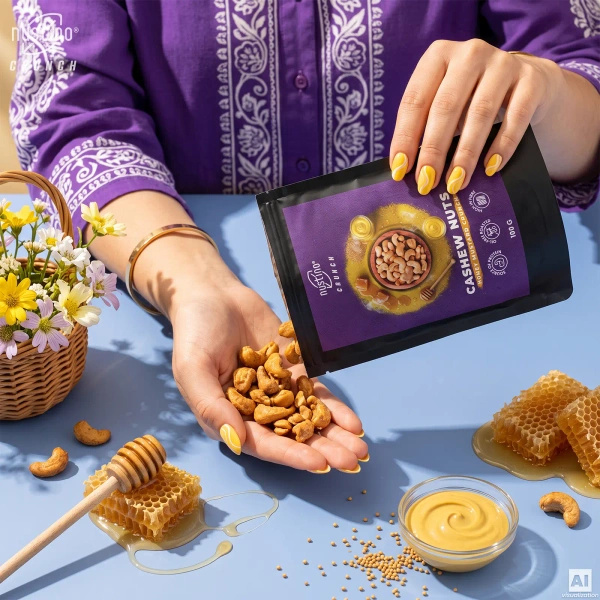 Nustino Crunch – Rostade cashewnötter – Honey Mustard Crunch 100 g