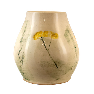 Keramisk kalebass Flora Yellow 300 ml – Crater-serien