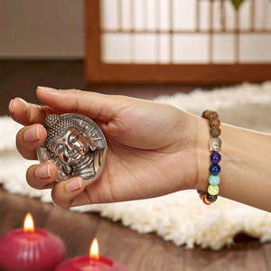 Armband "Sju Chakran" – wenge-trä och Buddha