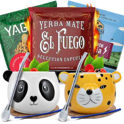 Yerba Mate Energia Set FOR TWO Kalebass Bombilla