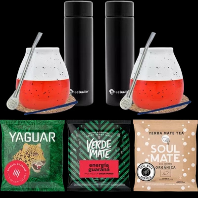 Yerba Mate startpaket för par termos 3x50g