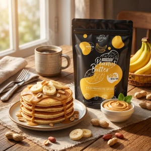 Set med jordnötssmörspulver Nustino: Classic + Banana 2x400g