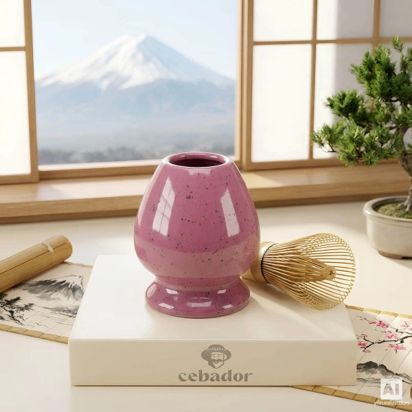 Presentset för att tillreda Pink Matcha