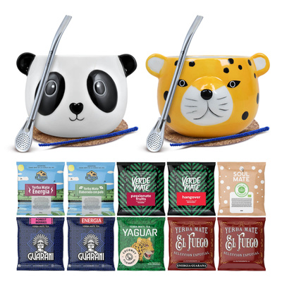 Yerba Mate Set FOR TWO Kalebass Bombilla