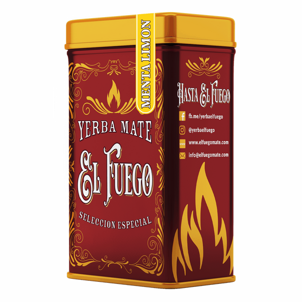 Yerbera – Metallburk + El Fuego Menta Limon 0,5 kg