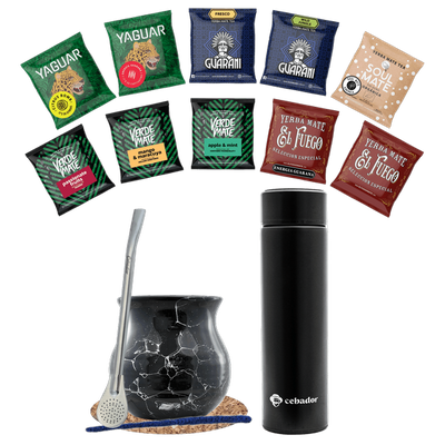 Set Yerba Mate 500g Mate Gourd 10x50g termos