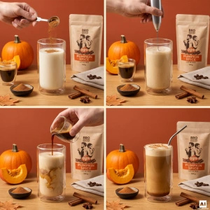 Set till Pumpkin Spice Latte: kaffe Bro Coffee Roastery Brazil Guaxupe 1kg + Pumpkin Spice Latte Mix 100g