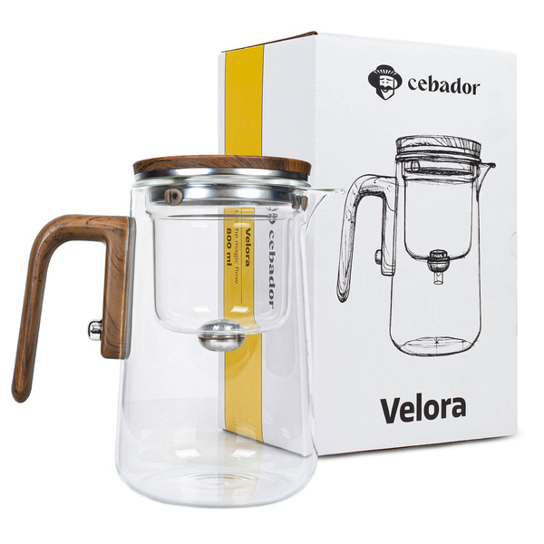 Glastekanna med magnetisk sil Velora 800 ml