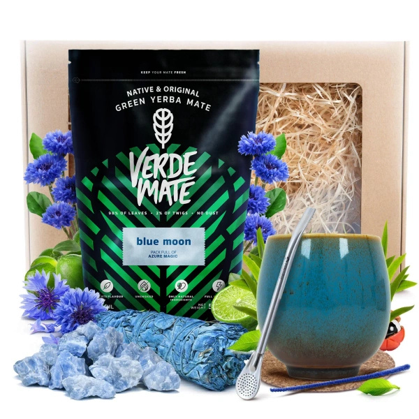 Esoterisk Presentset: Yerba Mate + Vit Salvia + Blå Kalcit