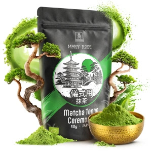 Ceremoniellt set för att tillreda matcha-te: japansk ekologisk matcha 30g + tillbehör