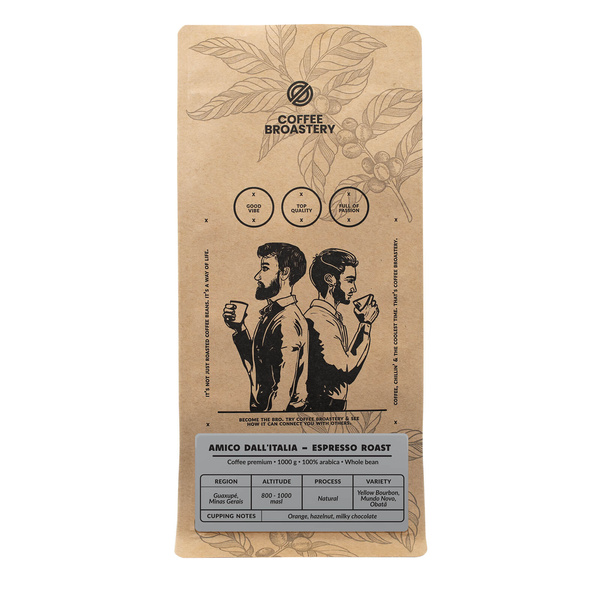 Bro Coffee Roastery - Hela bönor kaffe Amico dall'Italia Espresso Roast 1 kg