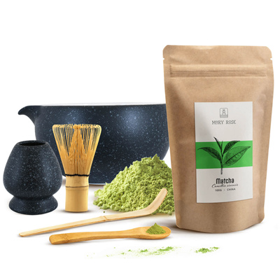 Set för bryggning av Matcha te: matcha 100g + tillbehör