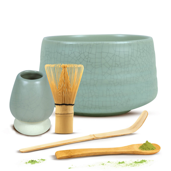 Set med tillbehör bryggning av Matcha te